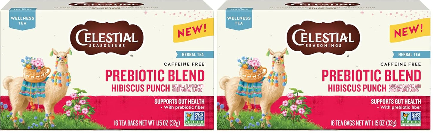 Celestial Seasonings Everyday Wellness Tea Variety Pack, Caffeine Free, 16 Tea Bags Box