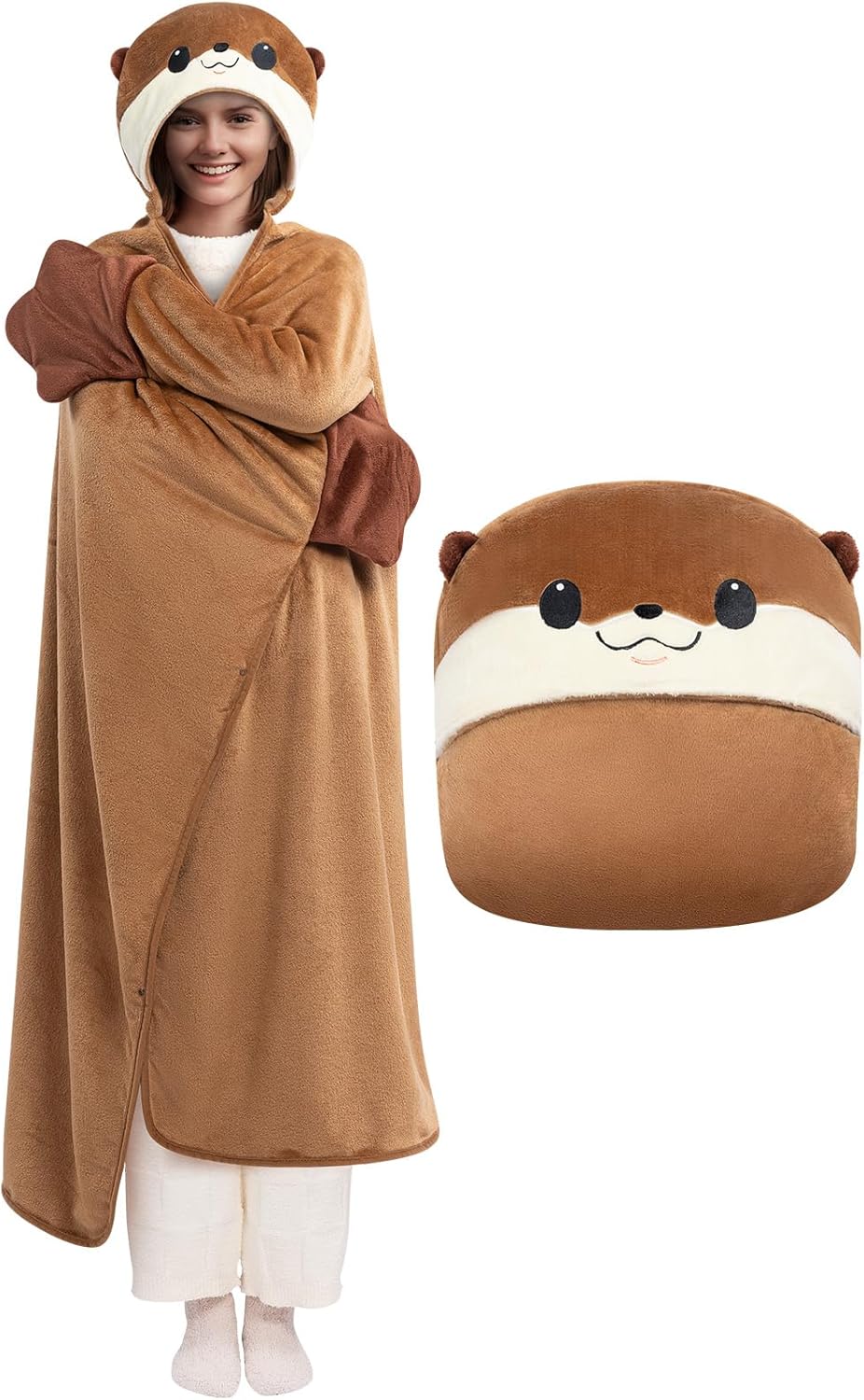 Mewaii Ultimate Softness Highland Cow Wearable Blanket Hoodie –Expertly Designed for American Body Full Coverage with Easy Movement Oversized Warm Cozy Flannel Blanket Cute Highland Cow Gift for Women