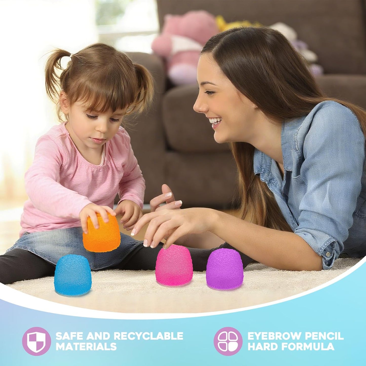 Stress Balls-Gumdrop Squishy Stress for Kids and Adults, Super Solid Squeeze Ball, Sensory for Stress Relief, Birthday, Easter Basket Stuffers and Party Favors (Blue)