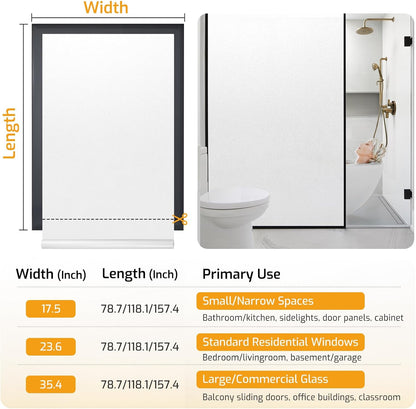 LUTE Blackout Window Film Removable Window Tint for Home Privacy Black 17.5" x 78.7", Static Cling for Inside Dark Sunlight Blockers Darkening Light Blocking for Bedroom Home Theater Garage