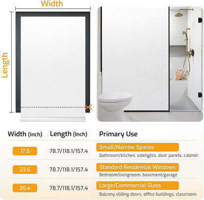 LUTE Blackout Window Film, Window Tint for Home Privacy, 17.5" x 78.7"