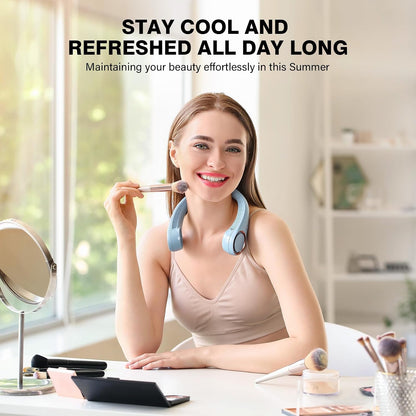 Morelax Neck Fan, USB Rechargeable Personal Fan,Hand Free Bladeless Portable Fans,4000 mAh, 3 Speeds,72 Air Faster softer 360° Cooling, Ultra Quiet,Gift Suitable for Home, Office, Travel, Sports