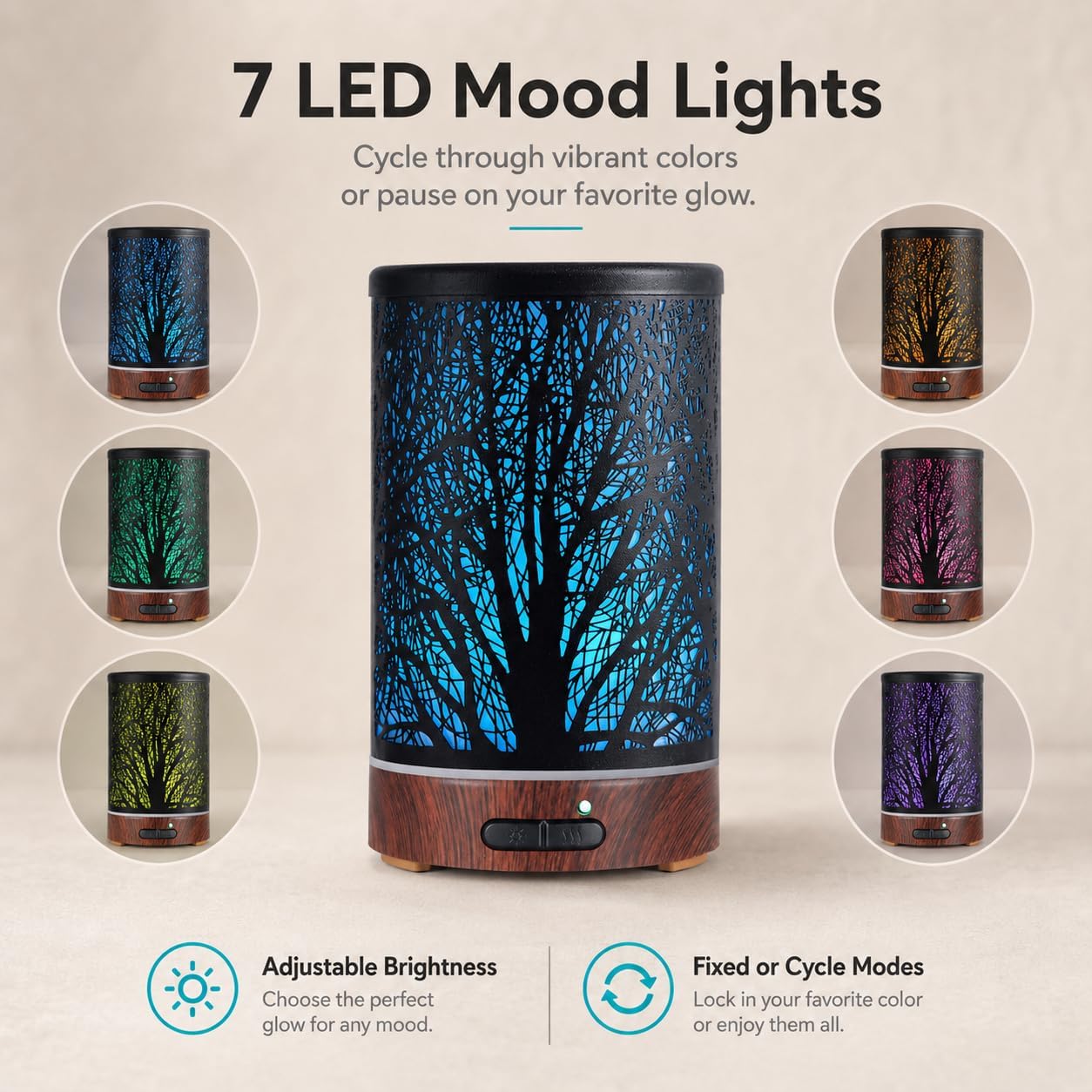 Essential Oil Diffuser, Ultrasonic Diffuser for Essential Oil, Cool Mist Humidifier Aromatherapy Diffuser with 7 Color Lighting Changing Modes, Waterless Auto Shut-Off for Home（Flower Fairy）