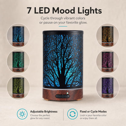 Essential Oil Diffuser, Ultrasonic Diffuser for Essential Oil, Cool Mist Humidifier Aromatherapy Diffuser with 7 Color Lighting Changing Modes, Waterless Auto Shut-Off for Home（Flower Fairy）