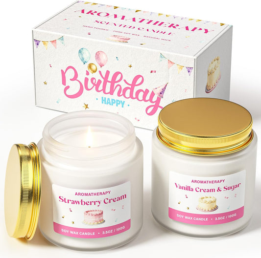 Scented Candle Gift Set, Soy Candles for Women, Sleep Candles for Home Scented, 2 Pack Aromatherapy Candle for Relaxing, Sleep, Stress Relief & Home Decor