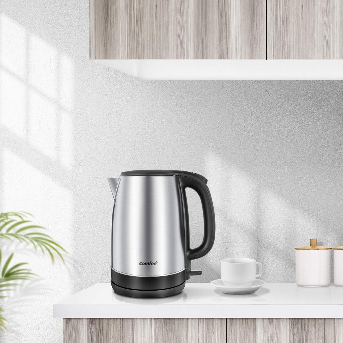 COMFEE' 1.7L Glass Tea Kettle and Kettle Water Boiler - Electric Kettle Temperature Control with 6 Presets, 2-Hr Keep Warm, Fast Heating, 304 Stainless Steel, Auto-Off and Boil-Dry Protection