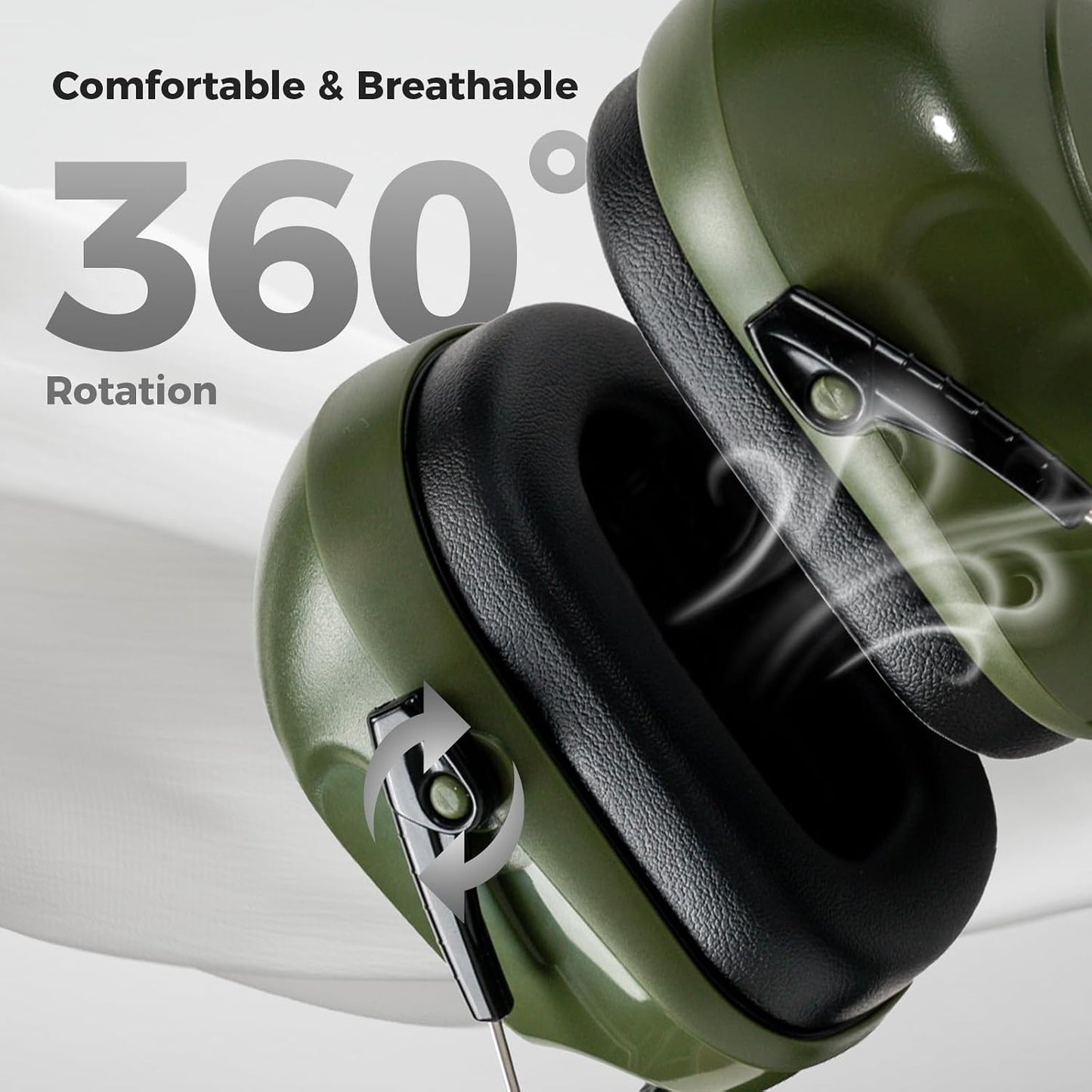 ProCase NRR 28dB Noise Reduction Ear Muffs, Foldable Adjustable Passive Noise Cancelling Headphones for Adults Kids Autism, Hearing Protection for Shooting, Construction, Mowing, Studying -Black - Colors A