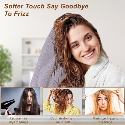 Microfiber Hair Towel for Women: Ideal Christmas Stocking Stuffer for Women, Teen Girls, and Children 3 Pack Drying Wrap Towels Designed for Curly Hair, Anti-Frizz Hair Care Accessory