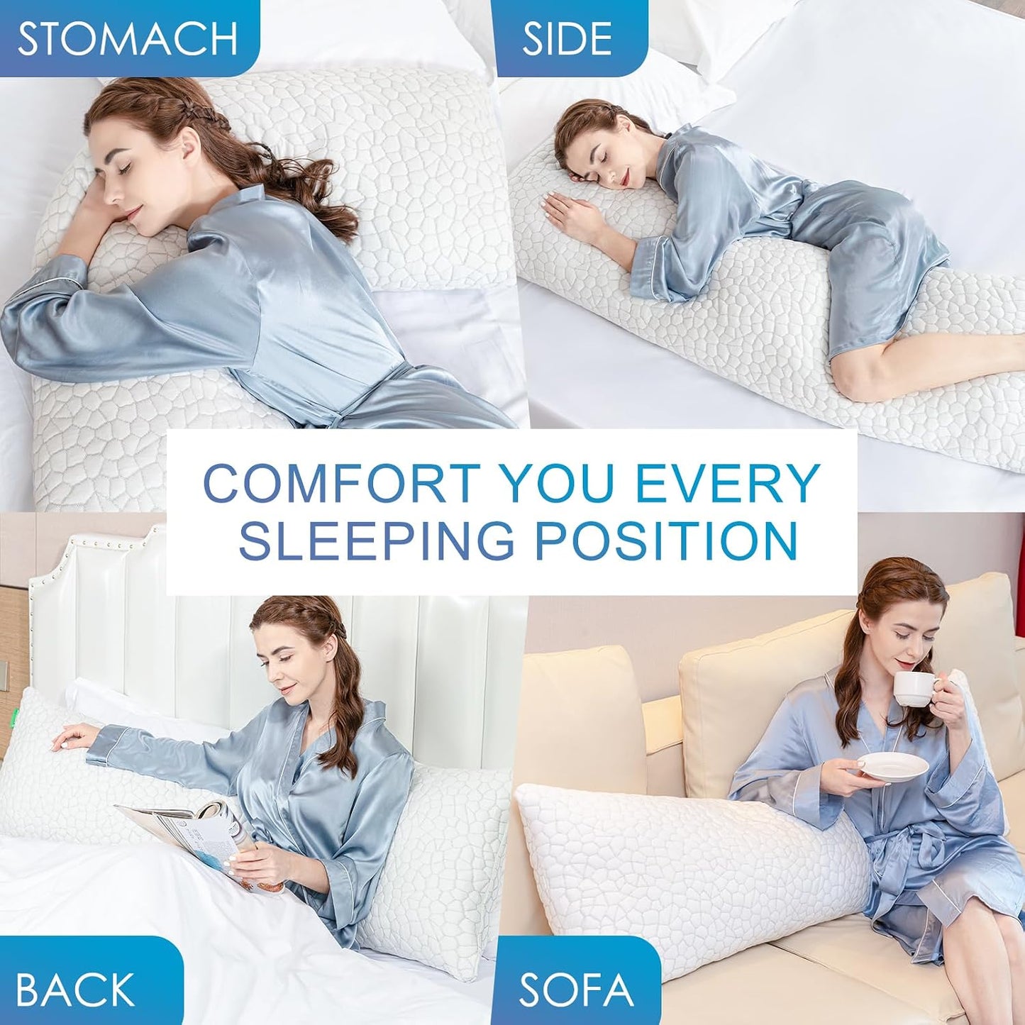 SUPA MODERN Cooling Pillow Queen Size Set of 2, CertiPUR-US Shredded Memory Foam Pillows for Sleeping, Cool Bed Pillows for Hot Sleepers, Adjustable Firm Pillow for Side,Back,Stomach Sleepers