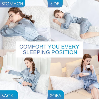 SUPA MODERN Cooling Pillow Queen Size Set of 2, CertiPUR-US Shredded Memory Foam Pillows for Sleeping, Cool Bed Pillows for Hot Sleepers, Adjustable Firm Pillow for Side,Back,Stomach Sleepers