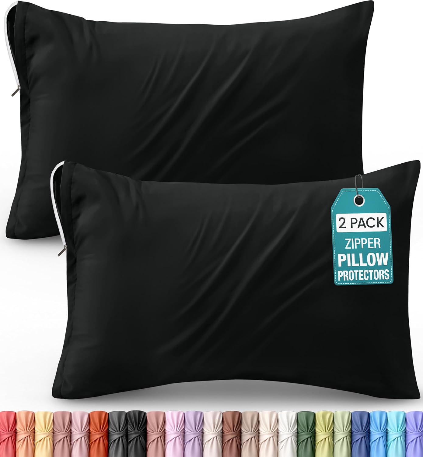 Utopia Bedding 4 Pack Pillow Protectors with Zipper Queen Size, Soft Brushed Microfiber Fabric Pillow Cases, Shrinkage and Fade Resistant Pillow Covers (White)