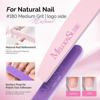 MelodySusie 16Pcs Professional Nail Buffer Kit,Nail Files and Buffers,Nail Buffer Block,Nail Brush, Nail File Buffers Kit for Natural Nails,DIY,Home Use,Salon（100/180 Grit）