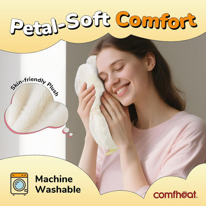 Microwave Unscented Heating Pad for Pain Relief, Moist Heat Pack Hot Compress for Period Cramps, Shoulder, Muscles, Cute Cloud Plush Heating Pad, Gift for Girl Women, with Washable Cover
