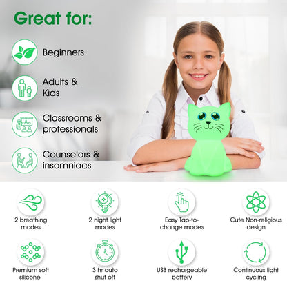 Calm Collective Peaceful Panda Breathing Trainer Light for Calming Stress, Anxiety Relief Items for ADHD, Mindfulness Meditation Tools for Depression, Great Self Care and Mental Health Gifts