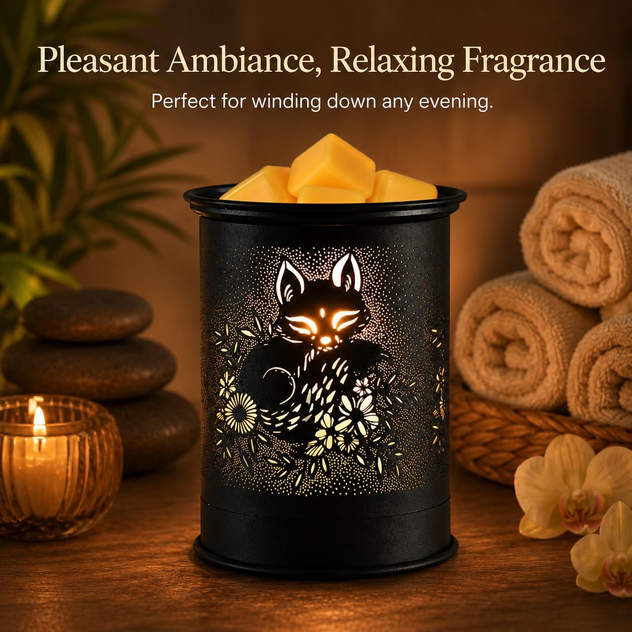 kobodon Wax Melt Warmer Metal Wax Warmer for Scented Wax Electric Fragrance Candle Oil Burner 2 in 1 Wax Melts as Gifts for Moms Grandma Women Girls(Sunflower)