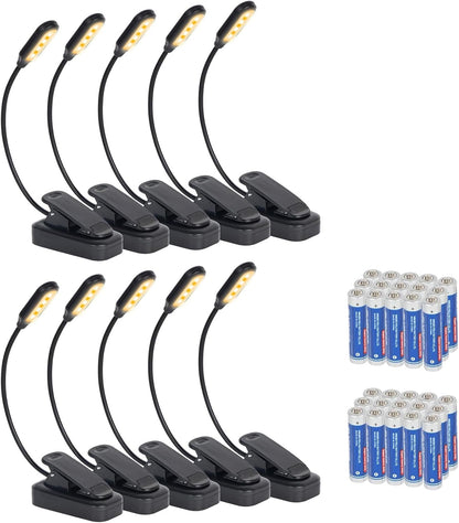 4 Pack Reading Light with 3 Color Temperature, 6 LED Book Clip Lamp for Reading in Bed, Easily Clip on to a Small Mini Lightweight Book Lights for Read Book Lovers