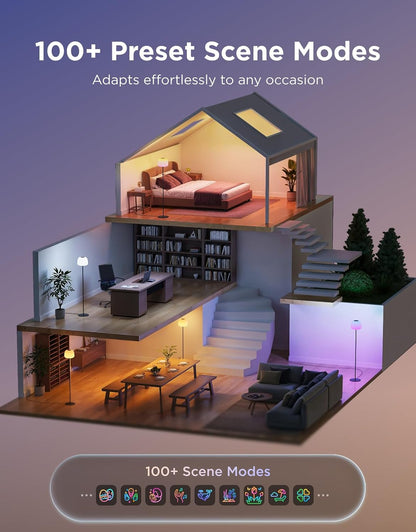 Govee Lantern Floor Lamp, Halo Gradient RGBIC Smart Corner Lamp for Bedroom