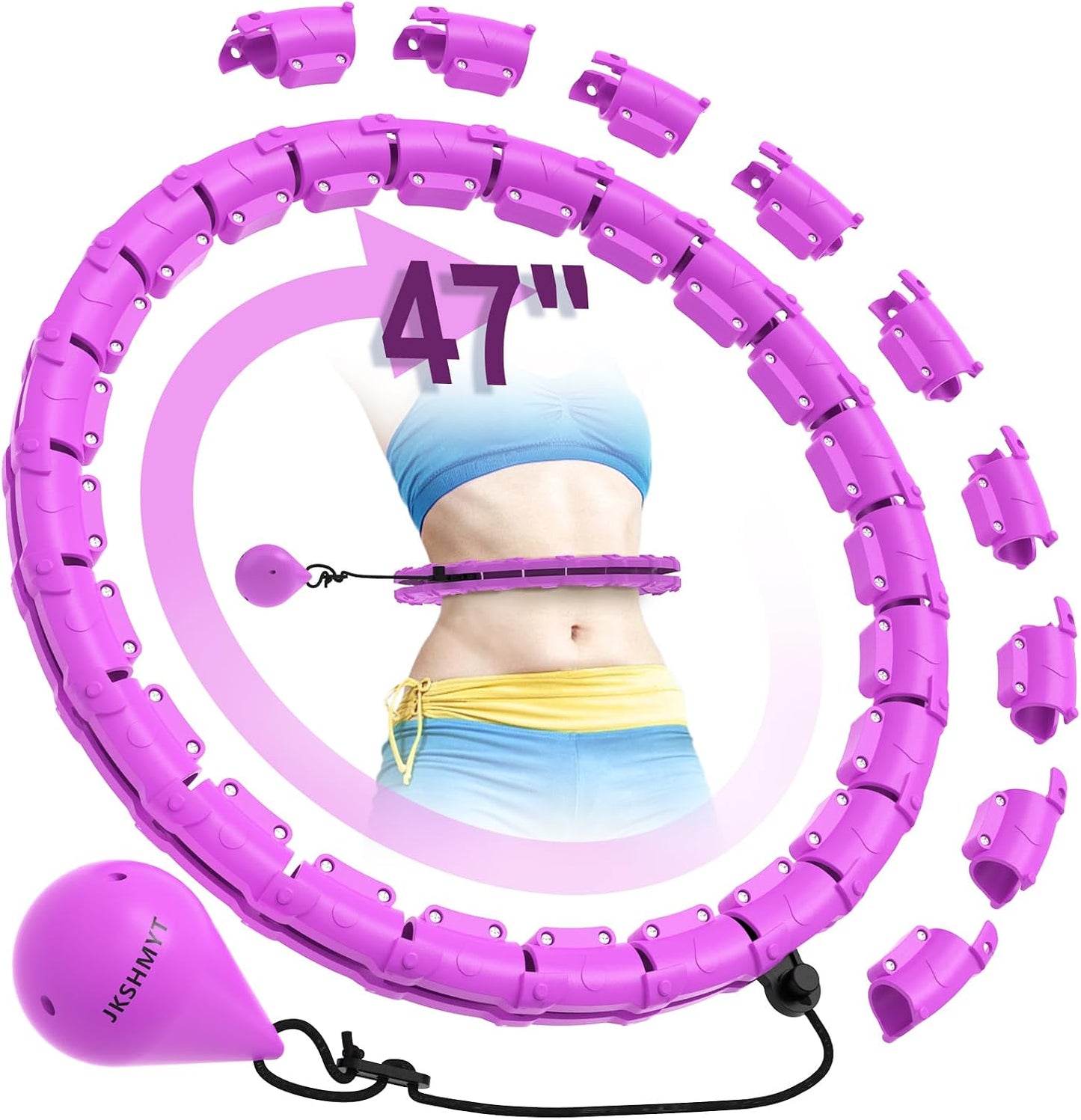 JKSHMYT Weighted Hula Circle for Adults Weight Loss, Infinity Fitness Hoop