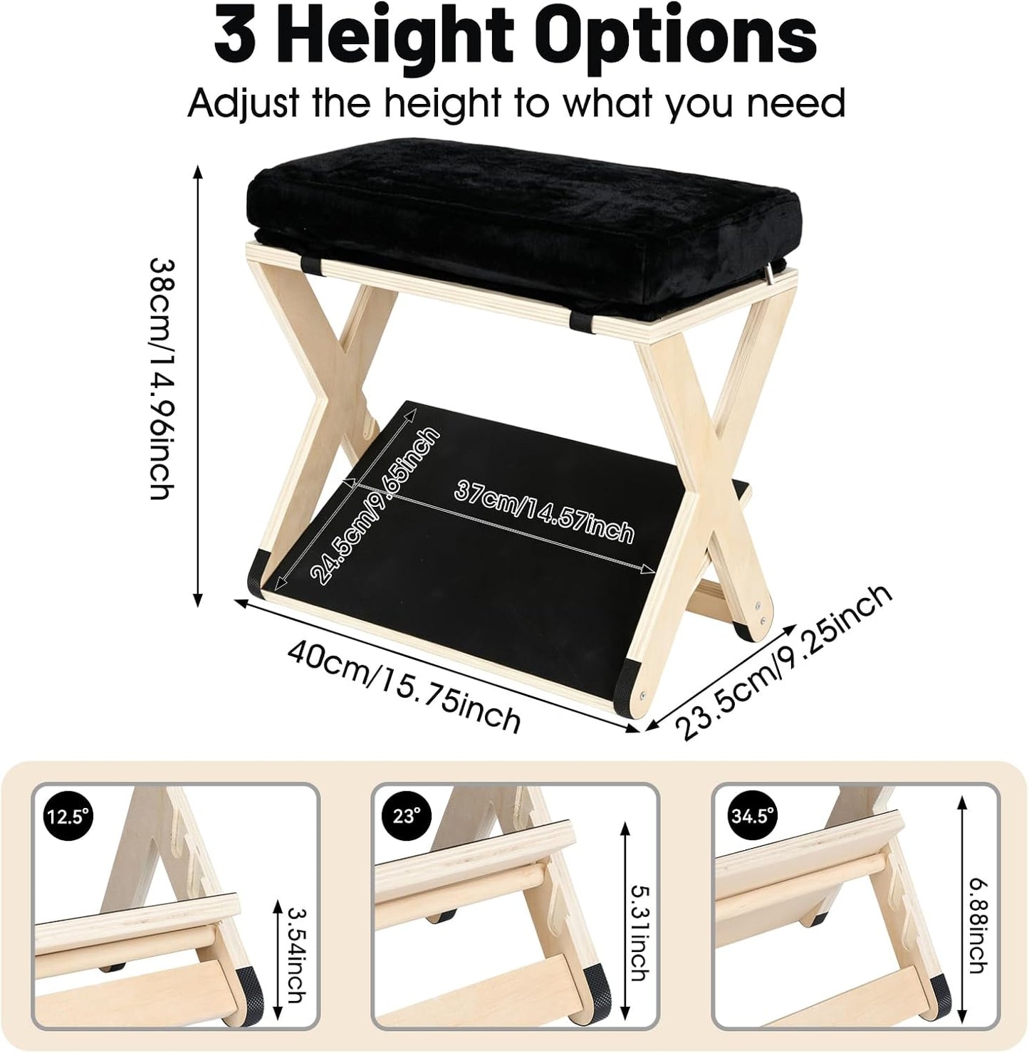 Adjustable Height Foot Rest Under Desk at Work, Comfortable Memory Foam Office Foot Stool, Non-Slip EVA Surface for Posture Support, Leg Relief, Home Office & Gaming