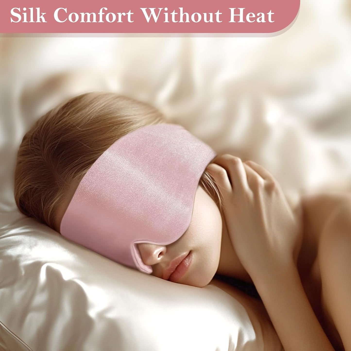 Silk Heated Eye Mask, USB Corded Electric Face Heating Pad for Sinus Pressure Relief, Warm Eye Compress for Dry Eyes, Stye and Tension Headache with 3 Temp Settings & 30-Min Auto Off, Forest Green