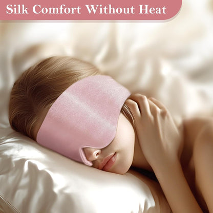 Silk Heated Eye Mask, USB Corded Electric Face Heating Pad for Sinus Pressure Relief, Warm Eye Compress for Dry Eyes, Stye and Tension Headache with 3 Temp Settings & 30-Min Auto Off, Forest Green