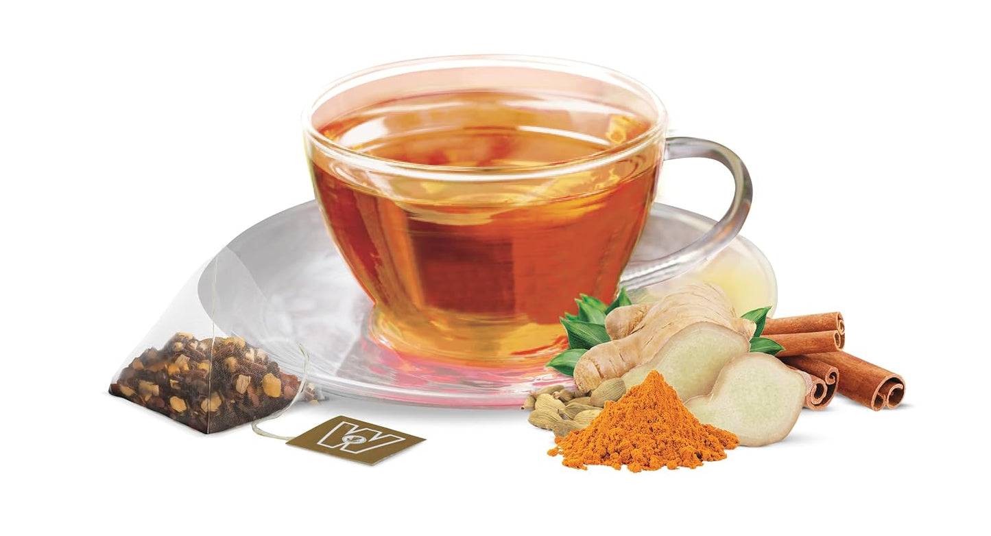 Wissotzky Tea Ginger Turmeric Spiced Chai - Pack of 50 Tea Bags
