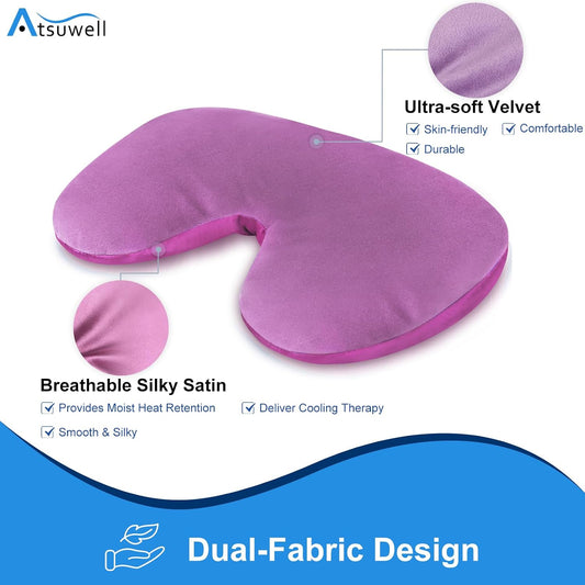 Atsuwell Sinus Mask Microwavable, Heated Eye Masks for Dry Eyes, Pink