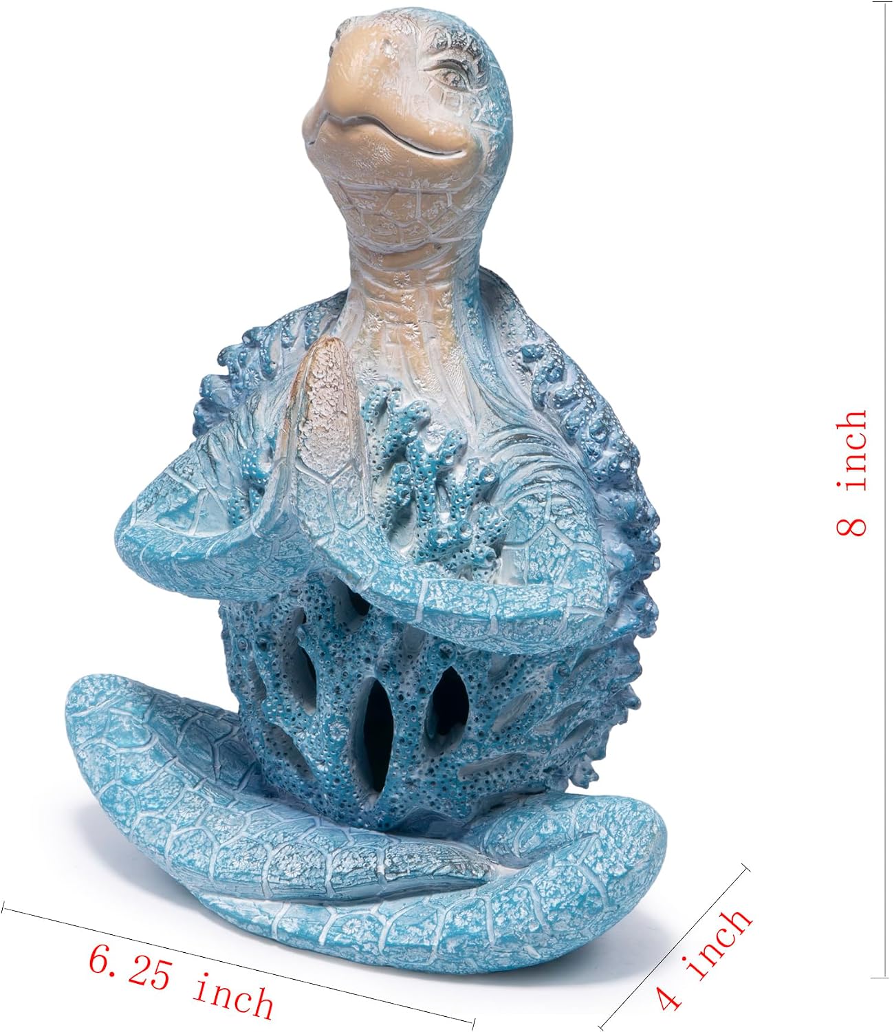 Hodao 2PCS Sea Turtle Meditation Yoga Figurines, Coastal Beach Decor