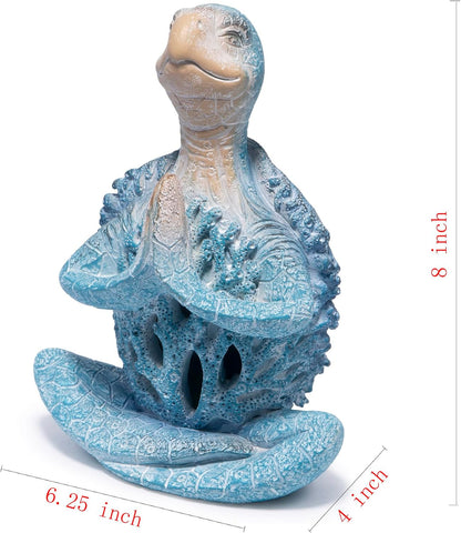 Hodao 2PCS Sea Turtle Meditation Yoga Figurines, Coastal Beach Decor