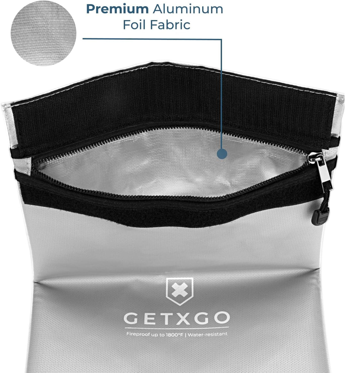 Fireproof Document Bag - Water-Resistant - Thick Tough Fiberglass & Aluminum Walls with Fire Safe Double Pouch Closure - Protect Important Documents, Cash, & Passports. 15"x11"