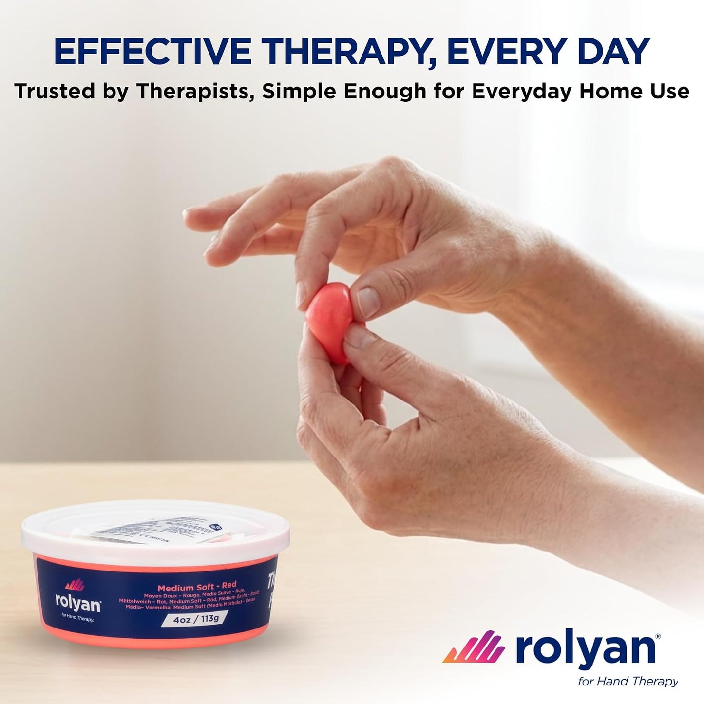 Sammons Preston Therapy Putty, Therapeutic Hand Exerciser, Theraputty for Finger and Hand Rehabilitation, Exercise Putty to Improve Hand Grip Strength, Occupational Therapy, 4 Ounce, Medium Soft, Red