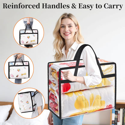 SpaceTrove Clear Storage Bags, 4-Pack Under Bed and Closet Organizers 40L