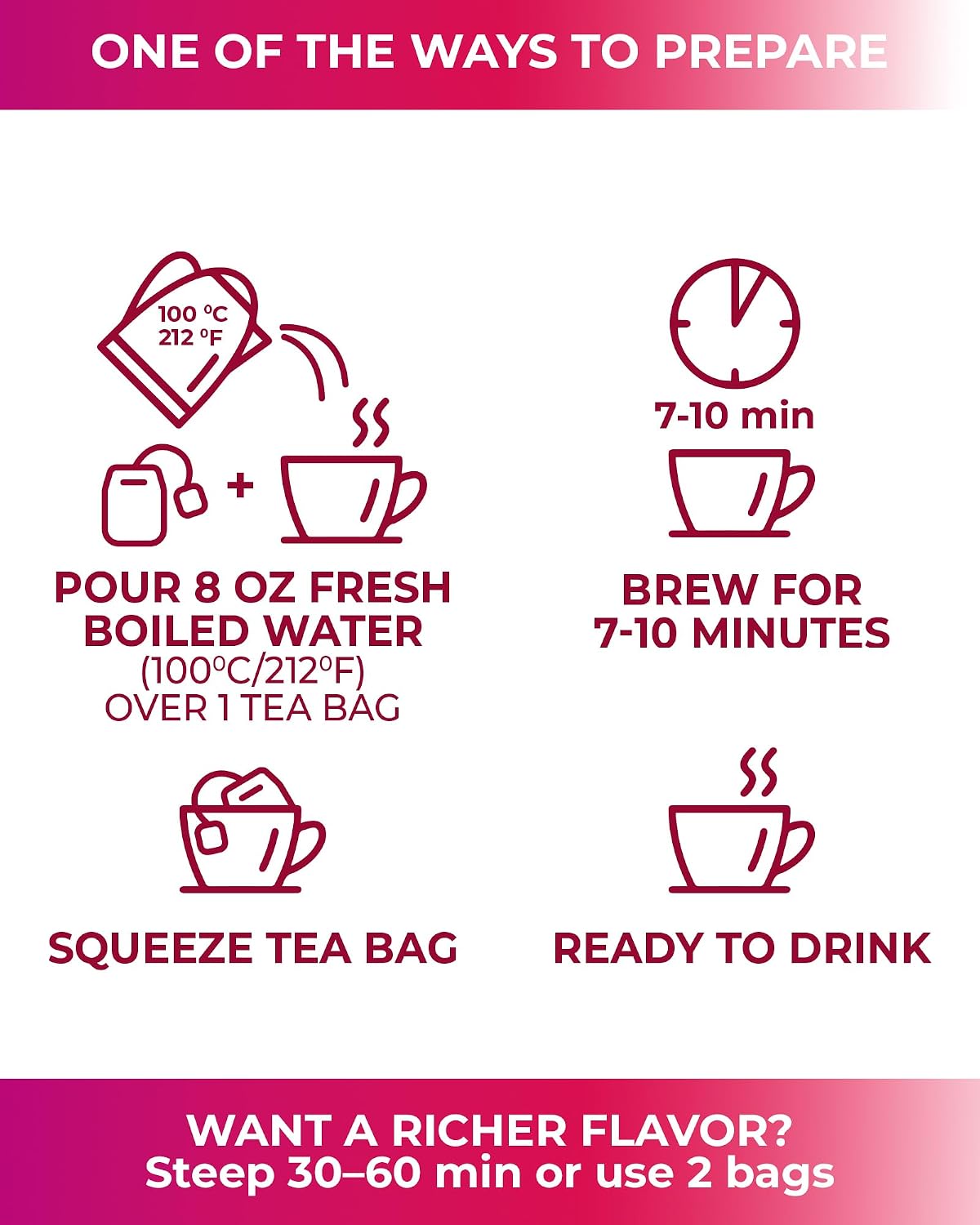 50 Bags Blackberry & Raspberry Fruit Tea Blend (Rubus Fruticosus, Rubus Idaeus) - 50 Count 1.5g Bags Mixed Berry Fruit Infusion Té De Mora Y Frambuesa