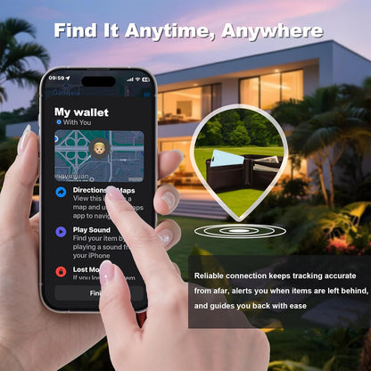 Wallet Tracker Card, Slim Rechargeable Bluetooth Item Locator, Smart Finder Compatible with Apple Find My for Wallet, Luggage, Passport, IP68 Waterproof (iOS Only) (Carbon Fiber Black)