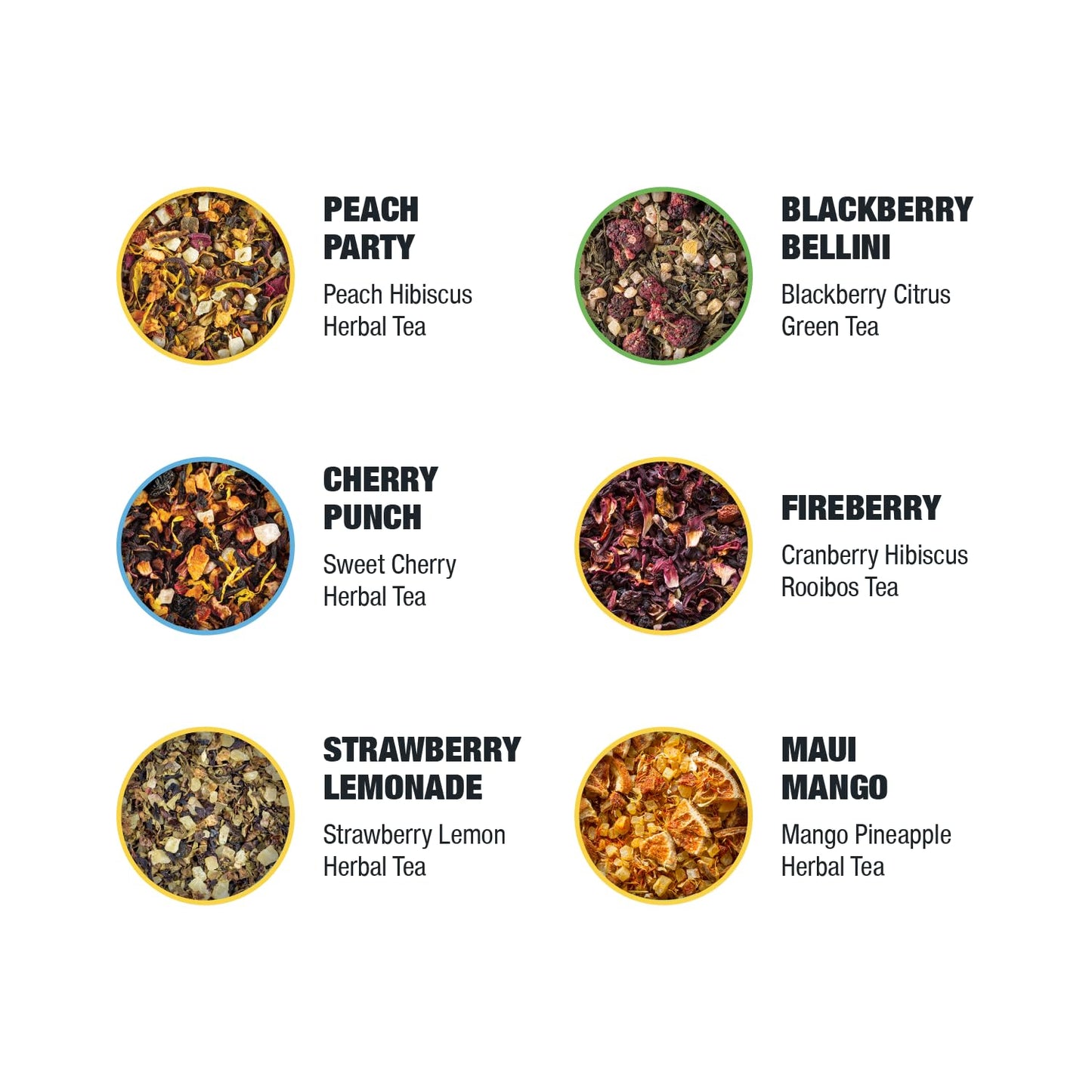 Tiesta Tea - 8 Herbal & Rooibos Sampler Dry Flight Set, Loose Leaf, No Caffeine, Makes Hot and Iced, Assorted Tea Sets with Herbal, Chai, Fruit Blends & More, 8 Resealable Sample Pouches