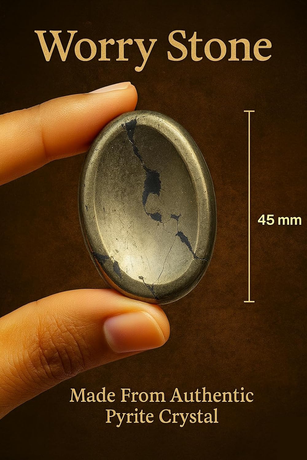 Natural Polished Thumb Palm Crystal for Meditation, Labradorite Worry Stone for Stress Relief, Anxiety Support & Pocket Reiki Healing