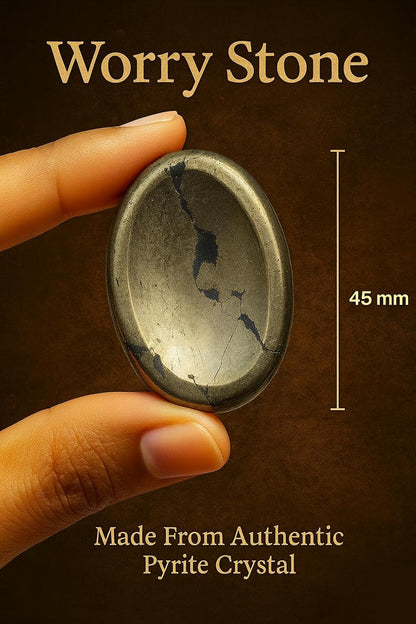 Natural Polished Thumb Palm Crystal for Meditation, Labradorite Worry Stone for Stress Relief, Anxiety Support & Pocket Reiki Healing