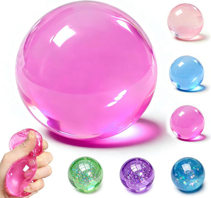 Coconut Oil Squishy, 2 Pack Crystal-Clear Transparency Stress Relief Balls