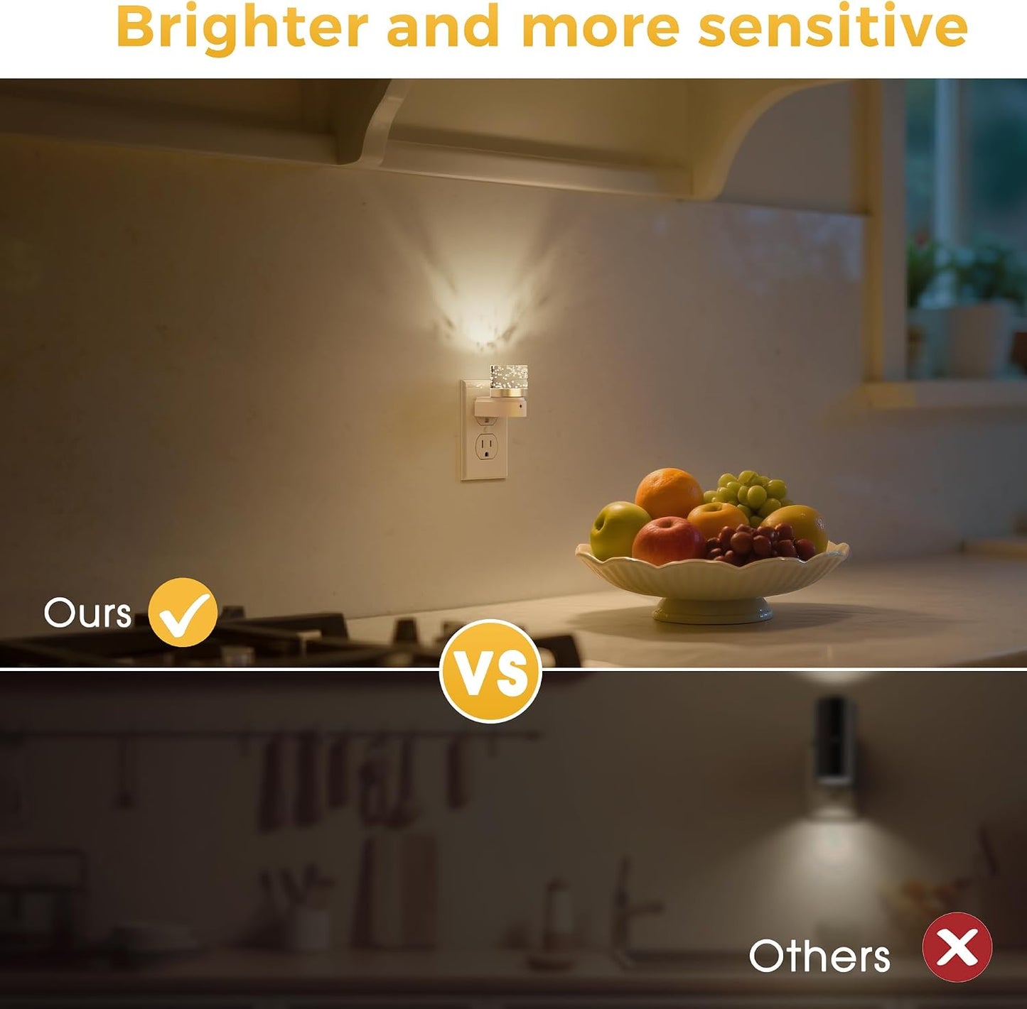 L LOHAS LED Night Light, Dimmable Night Lights Plug into Wall, Automatic Night Lights Plug in with Auto Light Sensor,Adjustable Brightness Amber LED Night Light, for Bedroom Hallway Home Decor