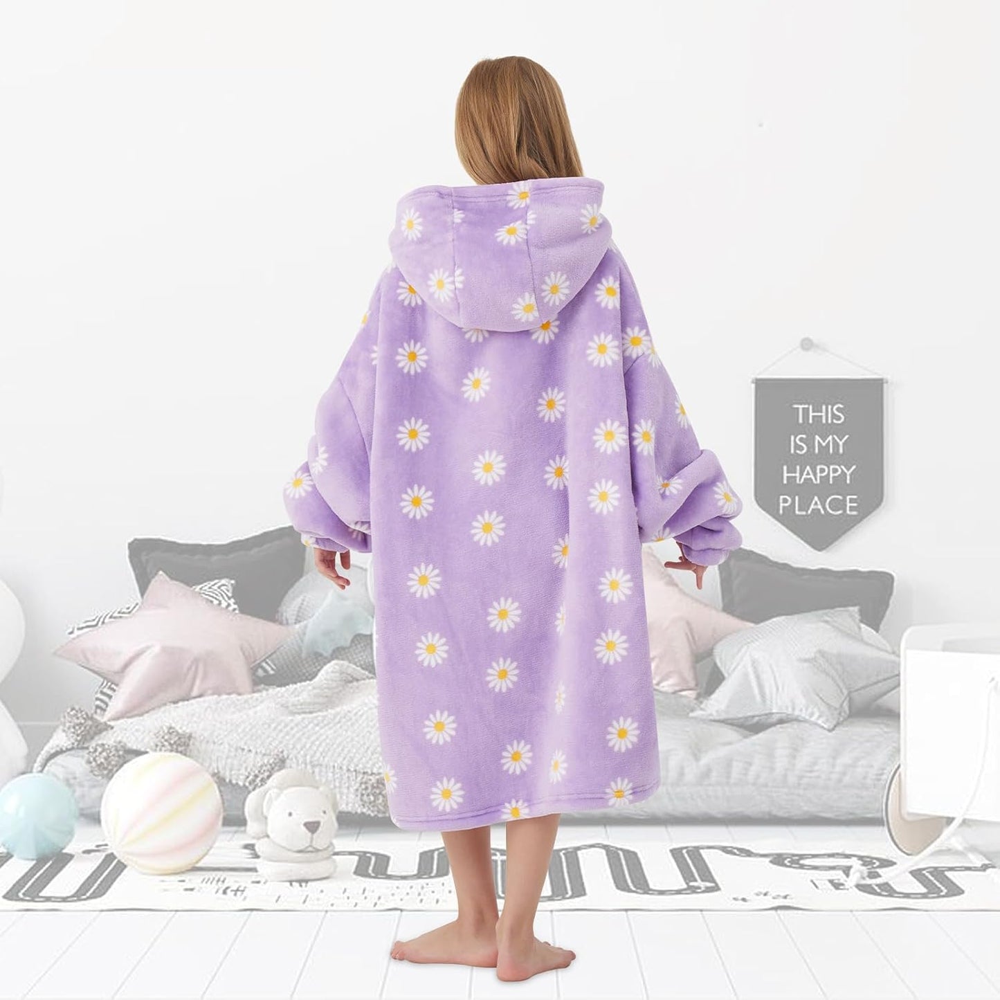 Fiosnow Glow in the Dark Unicorn Blanket Hoodies for Kids 6-13YR Oversize Wearable Blanket Hoodies for Boys Girls Teens