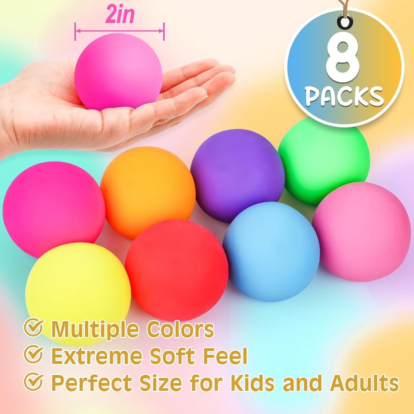 12 Pack Slow Rising Stress Ball,Stress Balls for Kids Adults,Stretchy Fidget Toys for Stress Relief,Hand Therapy Sensory Squishy Ball, Squishy Toys for Kids, Classroom Prize Box Party Favors