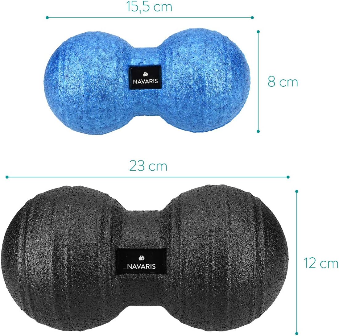 Navaris Double Massage Ball - Peanut Shaped Self-Massage Balls Trigger Point for Muscle Relaxation - Peanut Balls