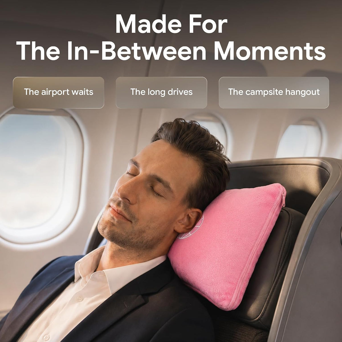 2-in-1 Travel Blanket and Pillow – Lightweight, Compact, Ultra Soft, Machine Washable – Handle, Luggage Sleeve, Backpack Clip – for Travel Airplane, Car, Office (Gray)