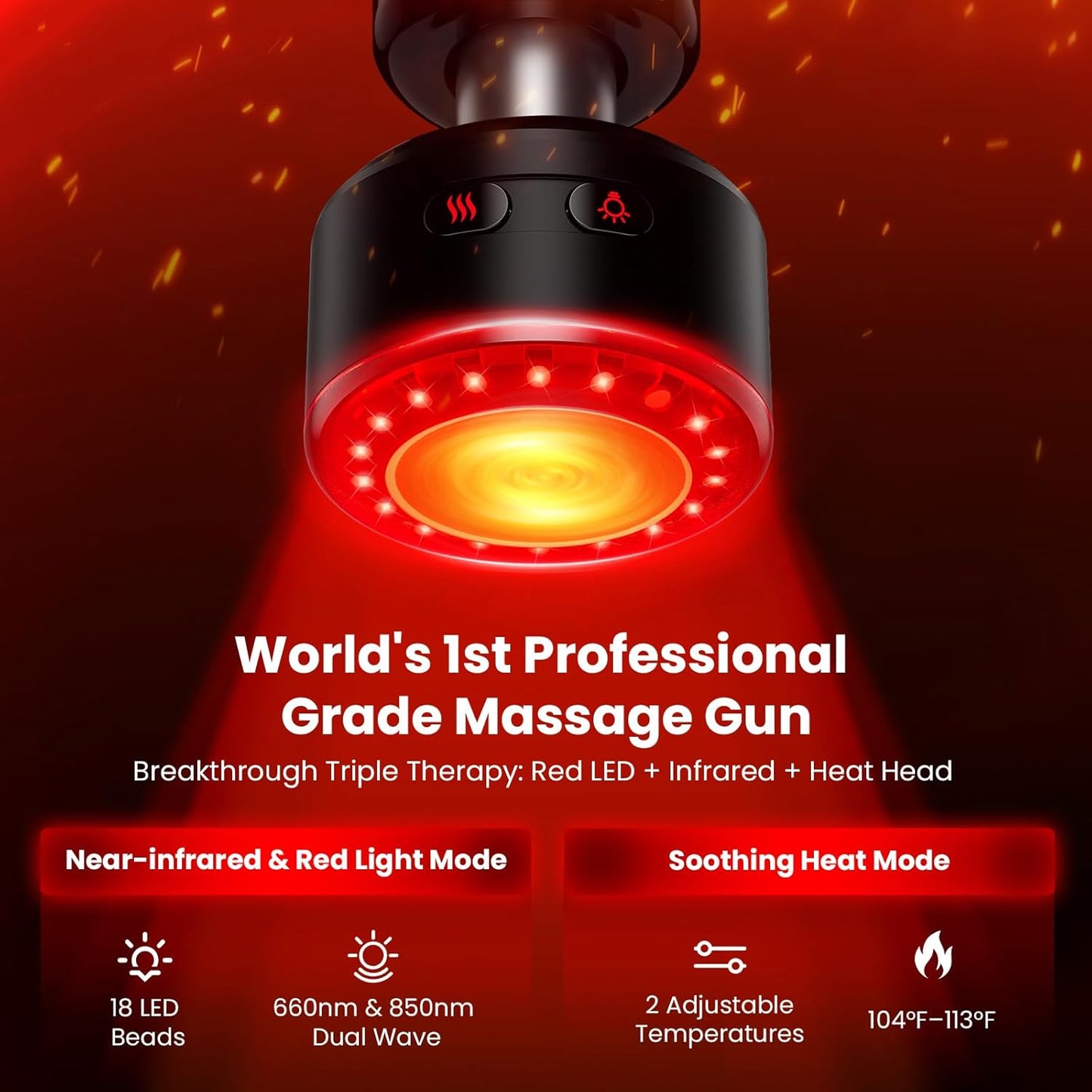 BOB AND BRAD D6 Pro Plus Massage Gun with Heat, Deep Tissue Percussion with 16mm Amplitude, Professional Muscle Massager Gun for Athletes, Quiet Electric Handheld Massager