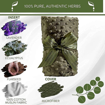 Sonoma Lavender Spa Heat Wrap for Neck, Shoulders and Lower Back, Microwaveable Lavender Aromatherapy Heating Pad, Removable and Washable Covers, Stress and Pain Relief (9" x 26", Arctic Circle)