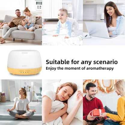 SEEDSEEL 300ML Essential Oil Diffuser with 7-Color LED Lights and Remote Control, Modern Minimalist Design, High-Efficiency Ultrasonic Mist Aromatherapy Diffuser for Home