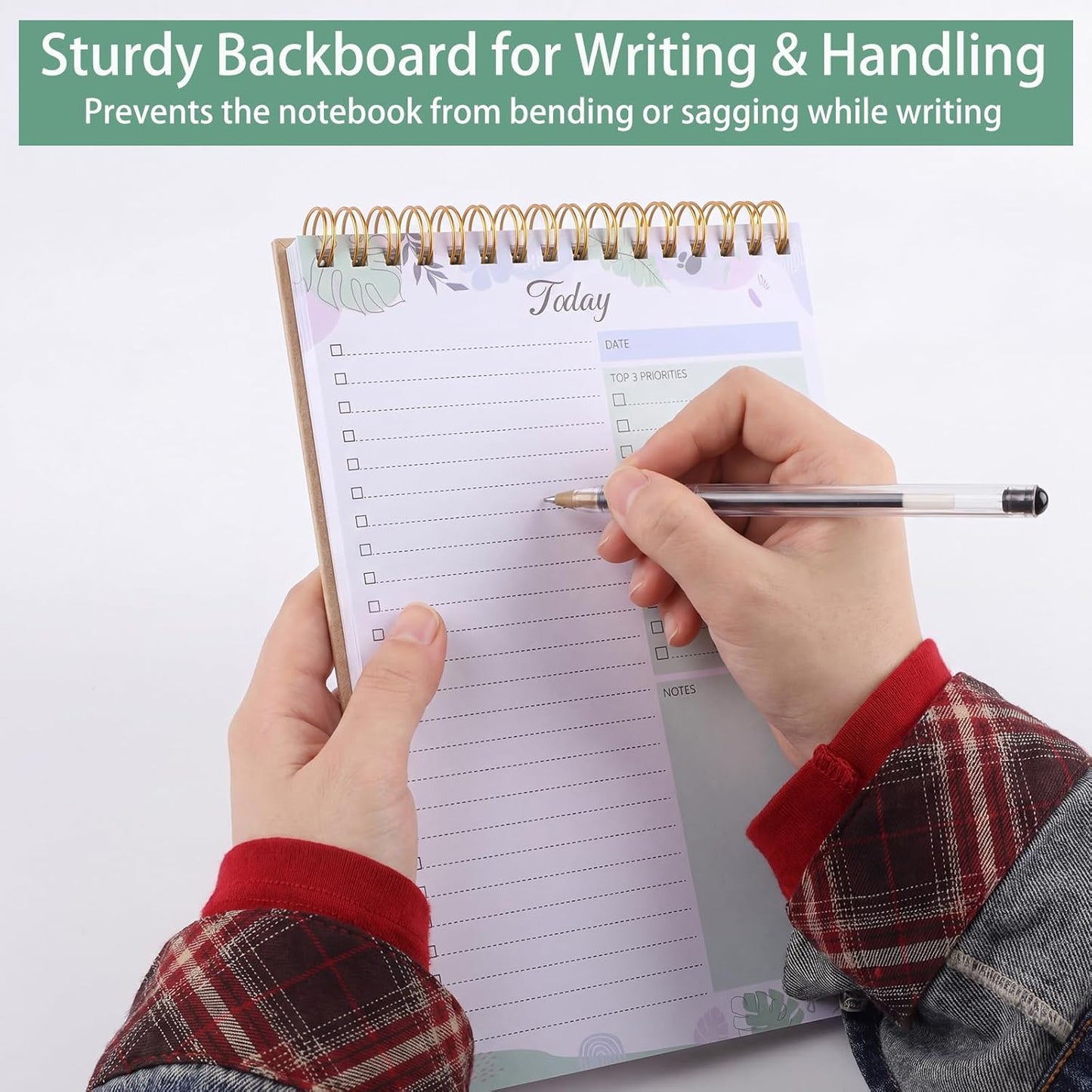 2 Packs To Do List Notepad, 104 Pages To Do List Notebook A5 Undated Daily Planner Notepad with Task Checklist Home Office School Supplies