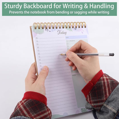 2 Packs To Do List Notepad, 104 Pages To Do List Notebook A5 Undated Daily Planner Notepad with Task Checklist Home Office School Supplies