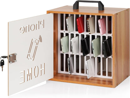 36 Slots Cell Phone Holder Classroom, Wooden Phone Lock Box