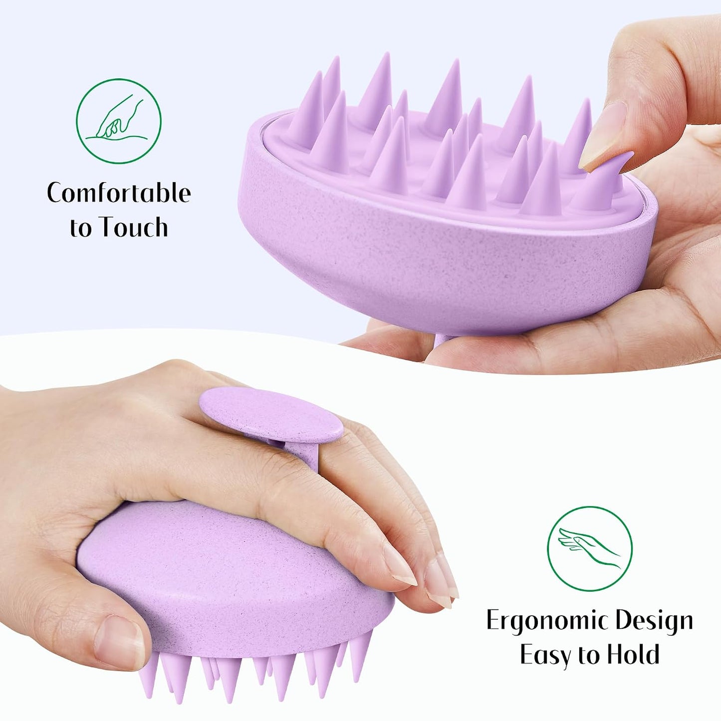 HEETA Scalp Scrubber Shampoo Brush, Scalp Massager Tool for Hair Growth, Soft Silicone Bristles for Dandruff Removal Wet Dry Use Women Men Kids Pet, Fit All Hair Types Care, Green